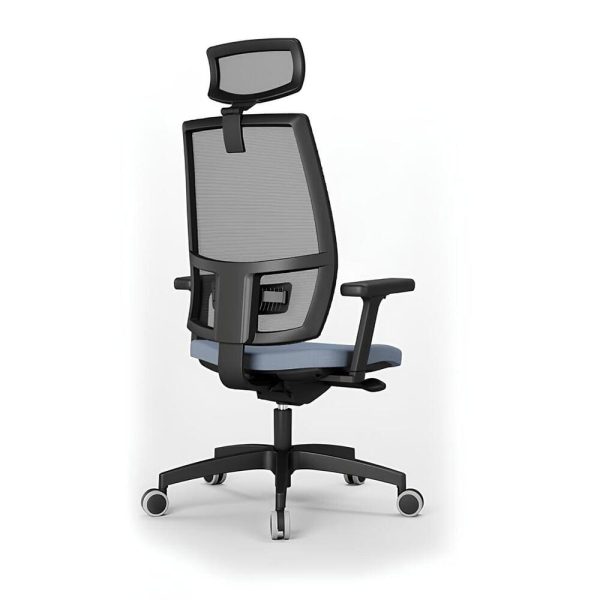 Equipped with adjustable armrests, this chair allows for personalized arm support