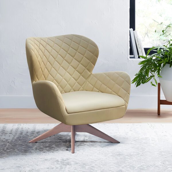 Comfortable swivel armchair for added relaxation in the living room.