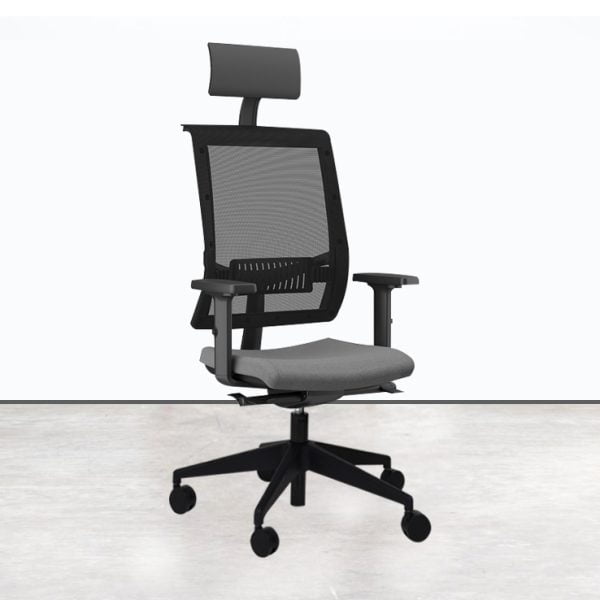Adjustable office chair on wheels with lumbar support to promote better posture and reduce back strain.