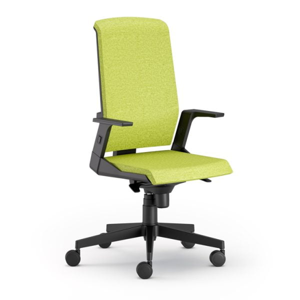 Contemporary and minimalistic office chair with sleek wheel design