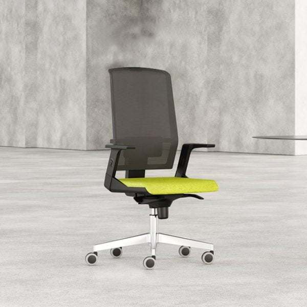 Ergonomic lumbar support office chair with swivel wheels for optimal posture.