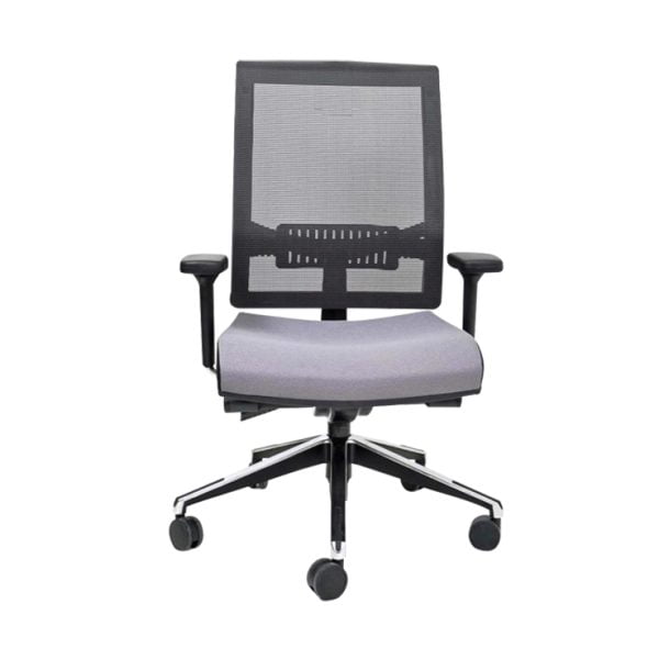 Heavy-duty office chair with wheels, designed to withstand frequent use.