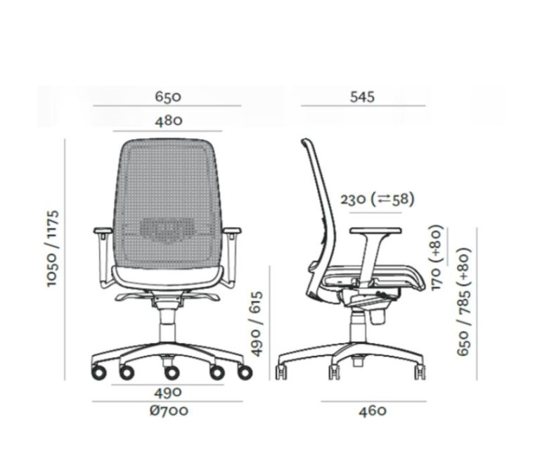 Tulio Office Chair on Wheels | Streamlined Design