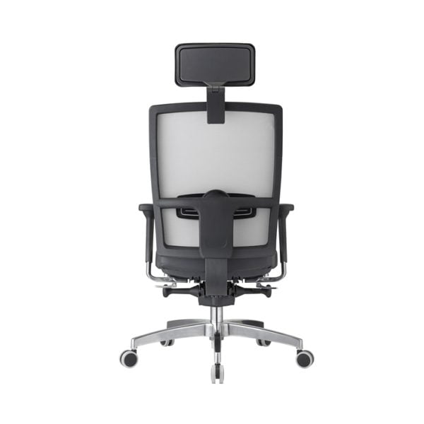 Office chair with lockable wheels, offering stability when needed.
