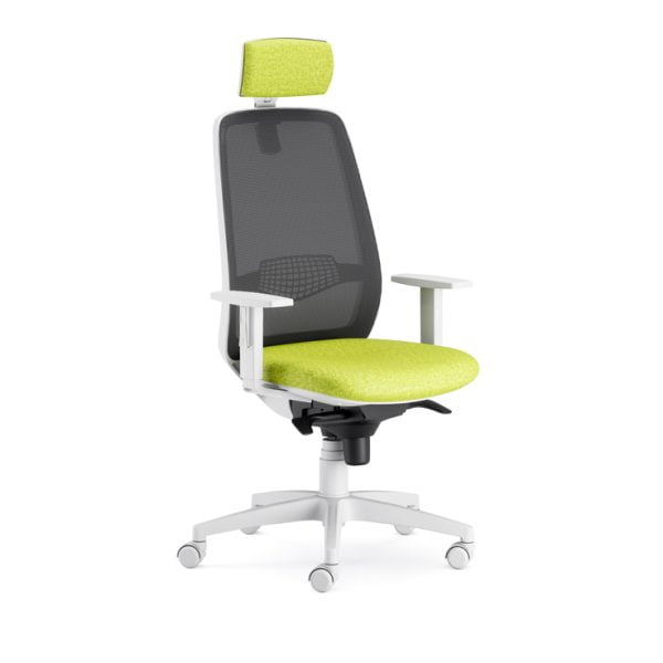 Office chair with swivel wheels for convenient access to different parts of your desk.