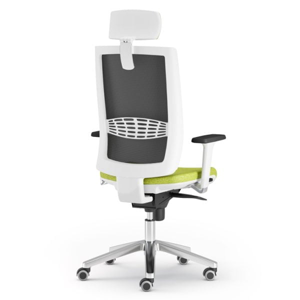 The adjustable height and swivel feature of this office chair on wheels offer customizable seating.