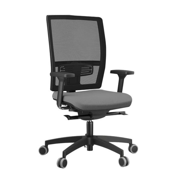 The chair offers adjustable armrests and a breathable mesh back to keep you cool and comfortable