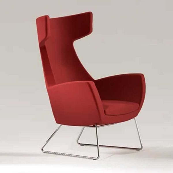 A geometric marvel, this modern lounge chair elevates relaxation with its innovative design.