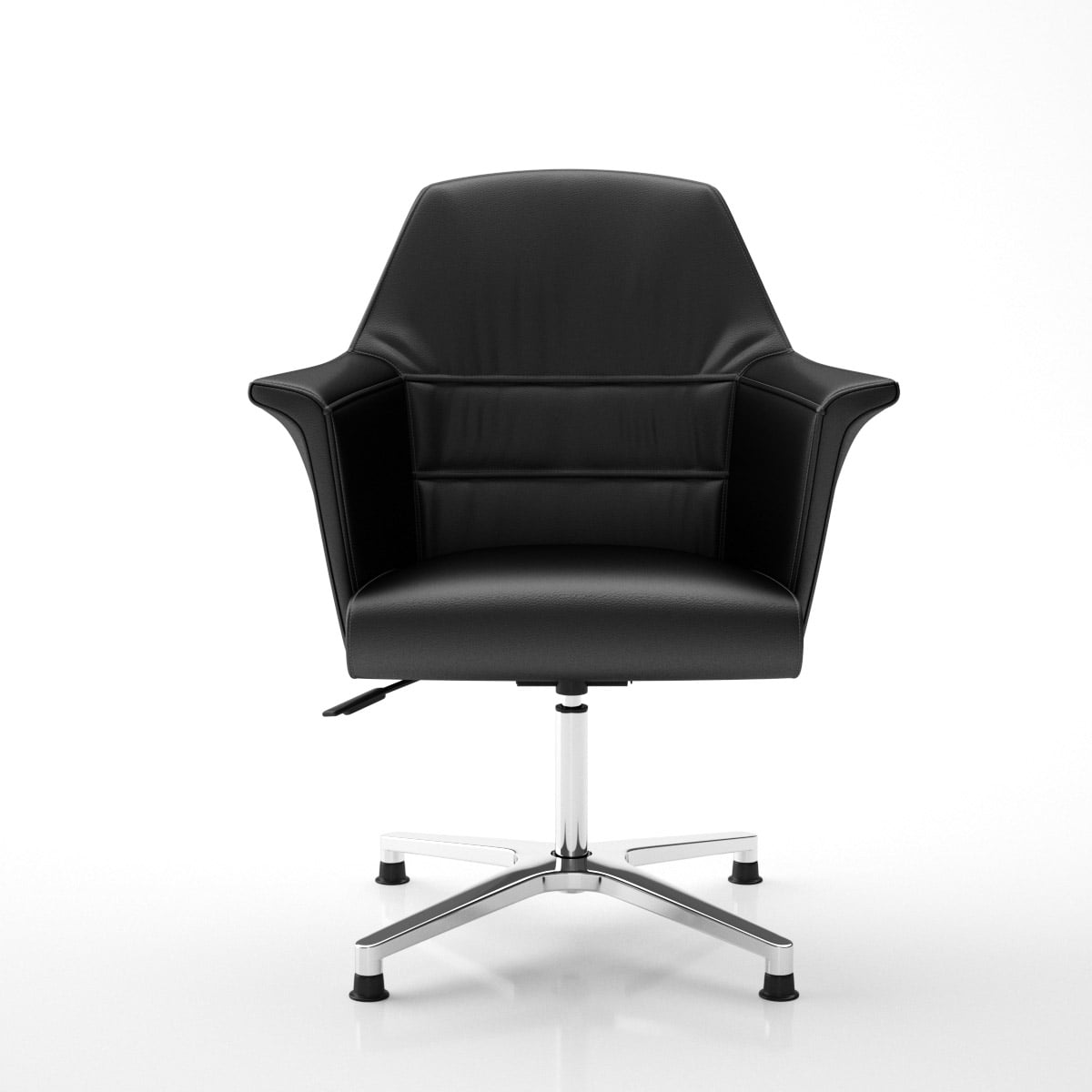 A luxury meeting room office chair in black leather