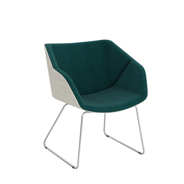 A masterpiece of geometry, this chair blends sharp lines with comfort.