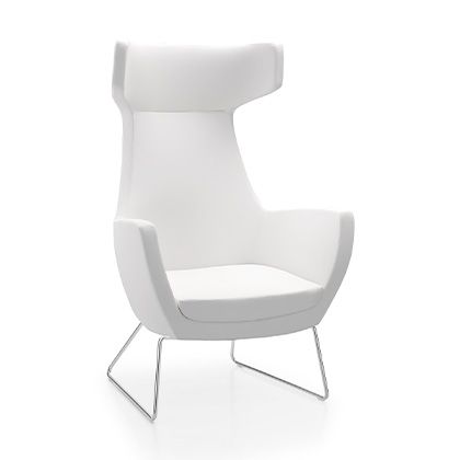 A perfect marriage of comfort and aesthetics, this modern lounge chair's geometry is captivating.
