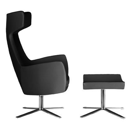 A symmetrical masterpiece, this modern lounge chair's geometric design embodies precision.