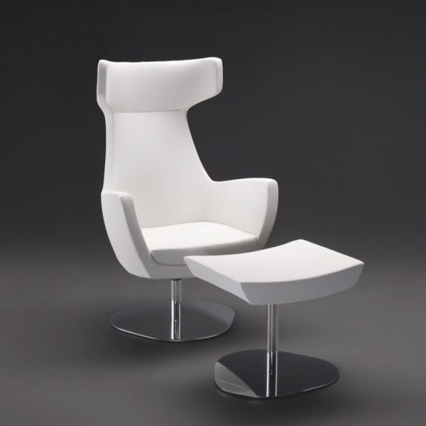 An embodiment of contemporary elegance, this lounge chair's geometric design is a visual masterpiece.