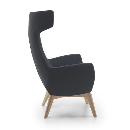 An expression of contemporary flair, this lounge chair's geometric design is both bold and inviting.