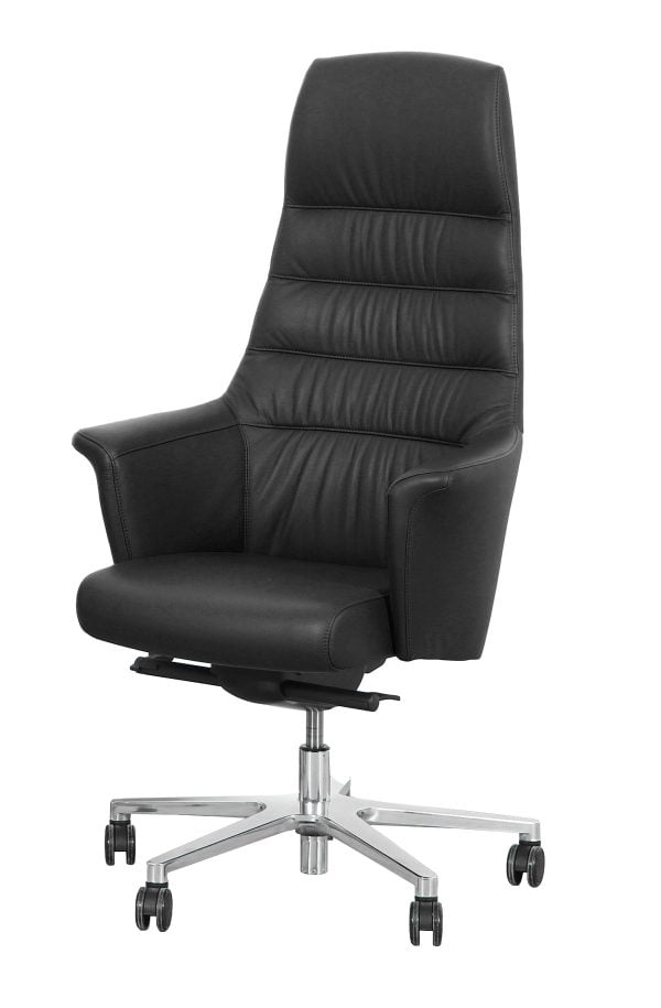 Black leather meetign room chair
