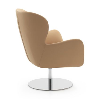Curved lines and plush cushioning define our egg-shaped lounge chair, creating a cozy and modern seating experience.
