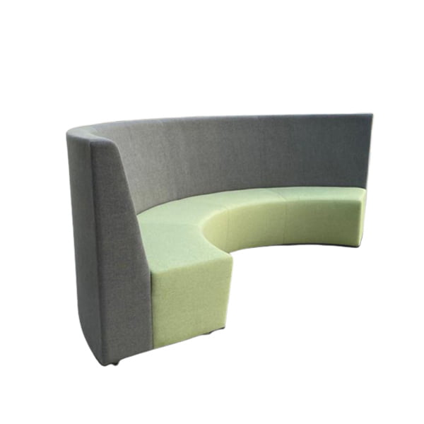 Curved office sofa with ergonomic and supportive design