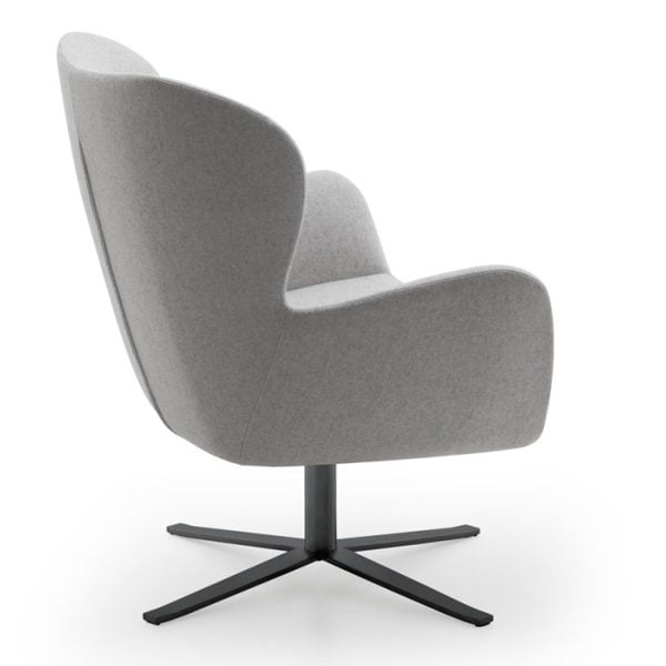 Elegant gray chair with button-tufted back