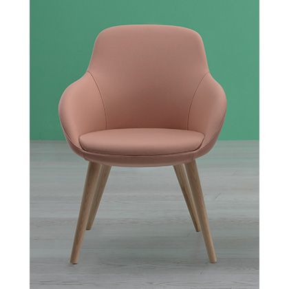 Enhance your living space with an armchair that embodies timeless elegance through its rounded lines and refined leg design