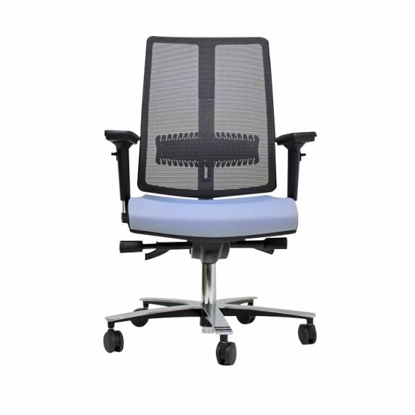 Ergonomic office chair on wheels for comfortable and mobile seating.