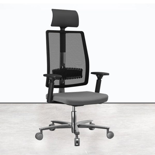 Executive style office chair on wheels, enhancing your workspace aesthetics.