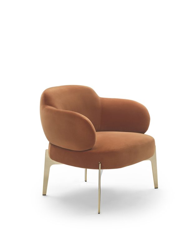 Experience unparalleled comfort and style with our designer armchair, supported by its chic legs.