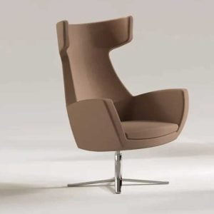 Guest chair with curved back and supportive arms