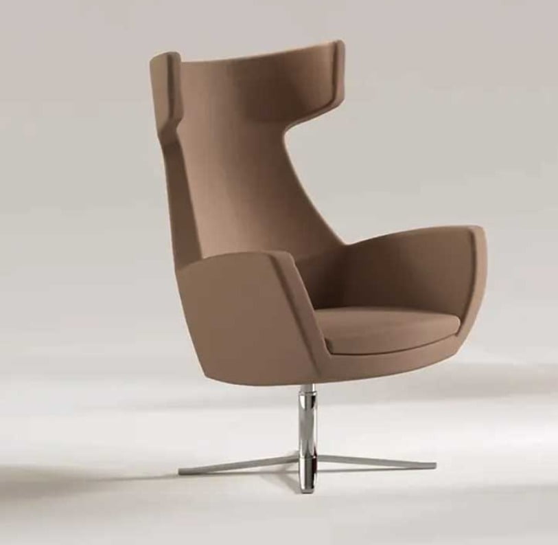 Guest chair with curved back and supportive arms