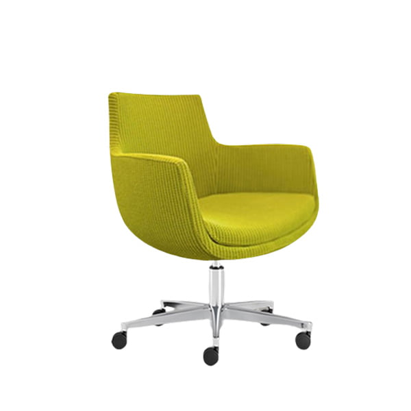 Bright green egg shaped office chair