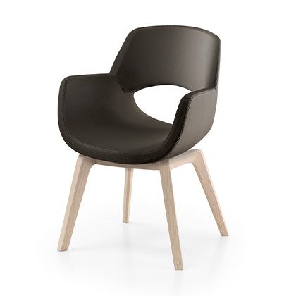 Infuse your space with modern elegance through our round-shaped armchair's chic aesthetics.