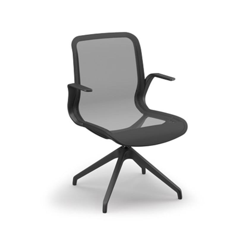 Kneeling office chair with angled seat for good posture