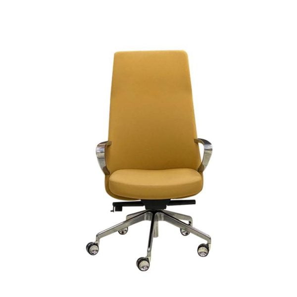 Leather meeting room chair with A 5-star base provides stability and support for the chair, ensuring it stays in place durin