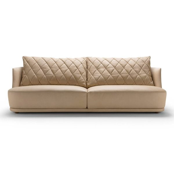 Luxury modern sofa with stitched cushions