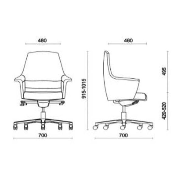 Meeting room chair dimensions