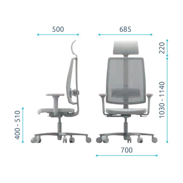 Modern design office chair with wheels for easy mobility around the workspace.