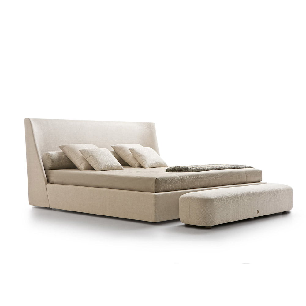 Modern style large bed in luxury upholstery fabric