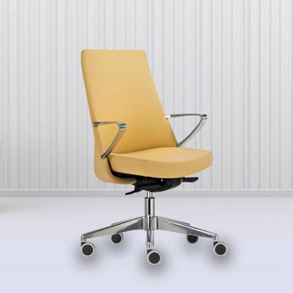 Office chair with Fixed aluminum arms on a meeting chair offer additional support and stability