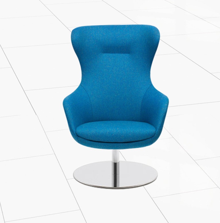 Office egg-shaped lounge chair, a sophisticated addition to any room.
