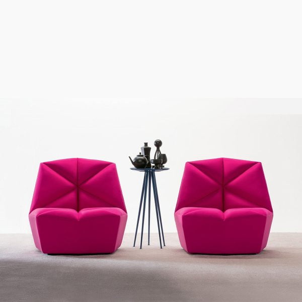 Pink modern armchairs