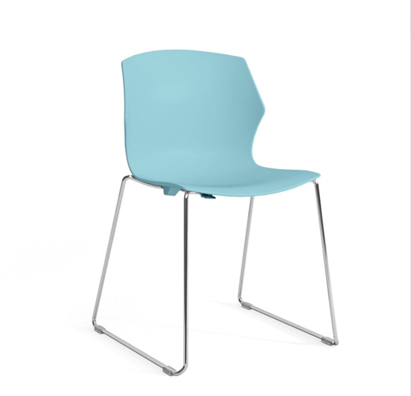Plastic back guest chair with supportive design
