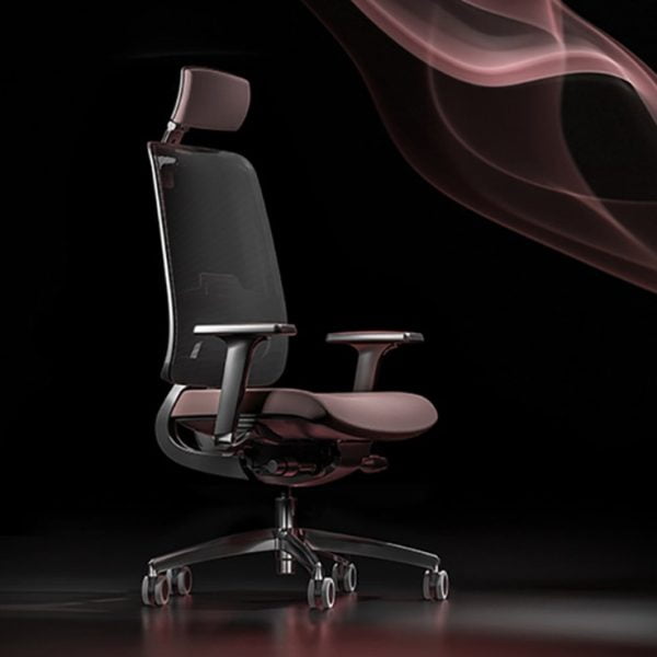 Sleek and minimalist office chair on wheels, blending seamlessly with any office decor.