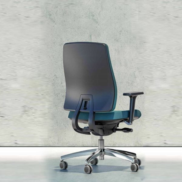 Sleek and sturdy office chair with wheels for long-lasting durability.