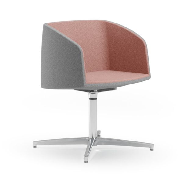 Swivel guest chair with 360-degree rotation for easy access