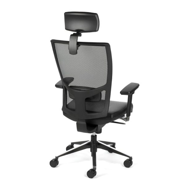 The modern office chair combines a sturdy base with a stylish black finish and versatile functionality