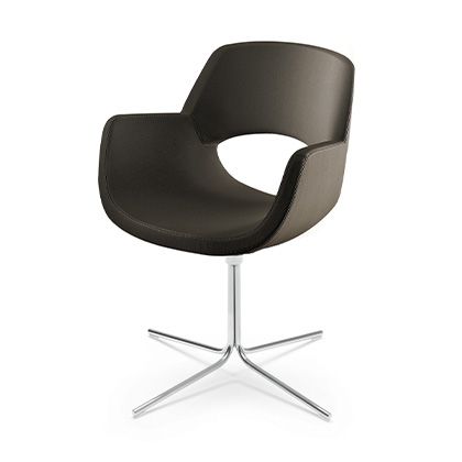 circular armchair's inviting design.
