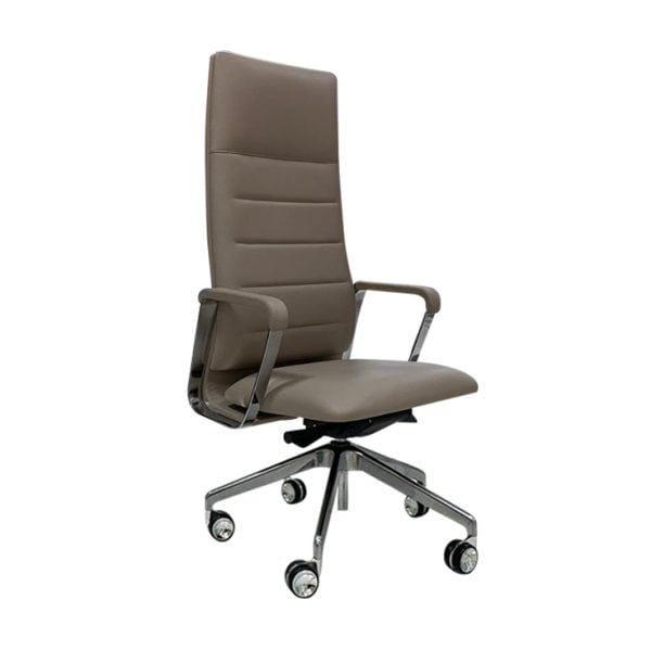 dark brown concerence room chair with tall back
