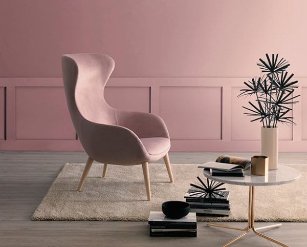 egg-shaped lounge chair, an embodiment of ergonomic design.