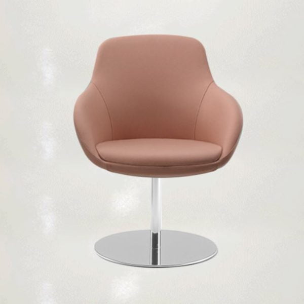 Elevate your comfort with an armchair featuring gracefully rounded lines on its elegantly tapered legs