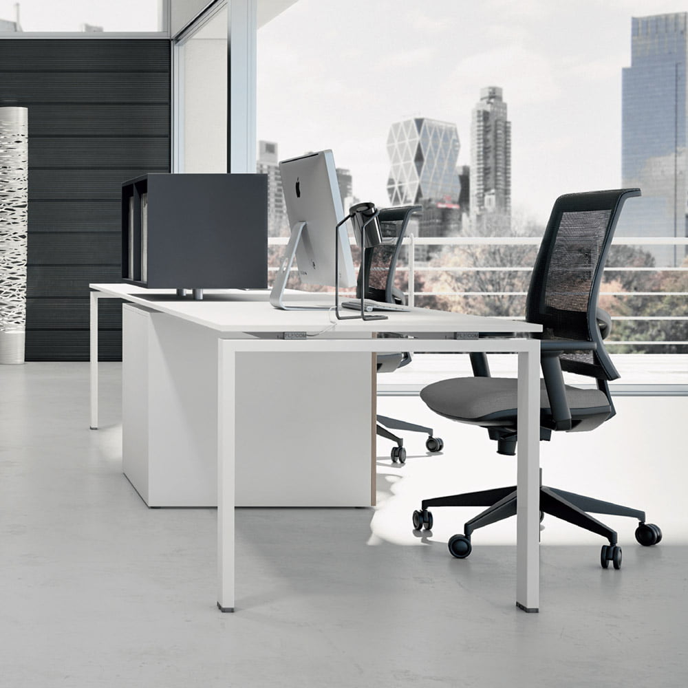 A 2-person workstation desk for a modern office