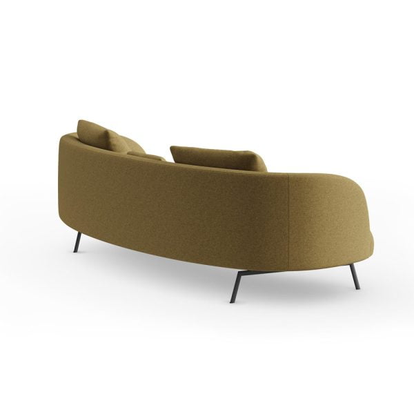 Back view of a curved sofa